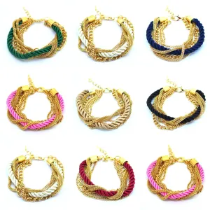 Fashion Weave Multilayer Bracelet Vintage Golden Rope Bangle Bracelet Newest Summer Style Chain Bracelet for Men Women