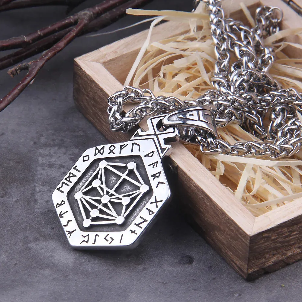 Geri And Freki Wolf Rune Viking Necklace