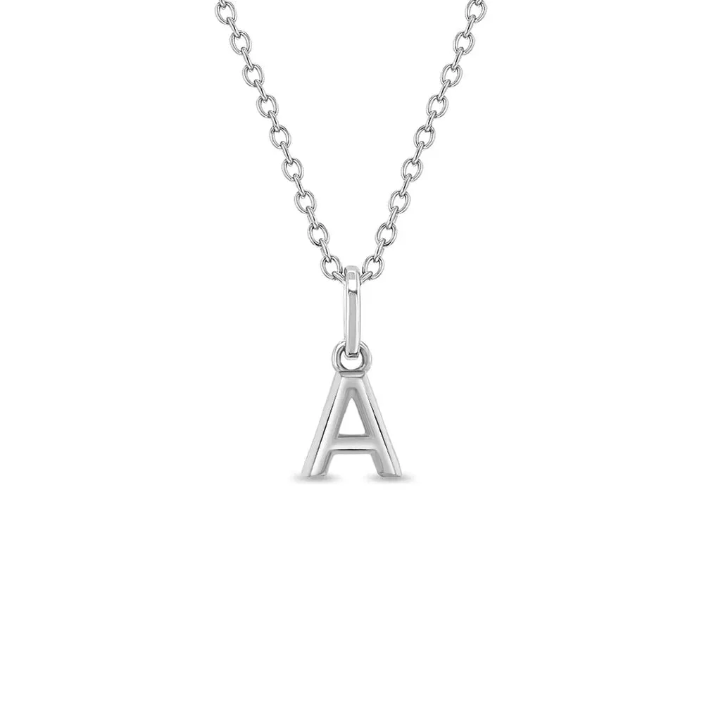 Girl’s Silver CZ Initial Necklace