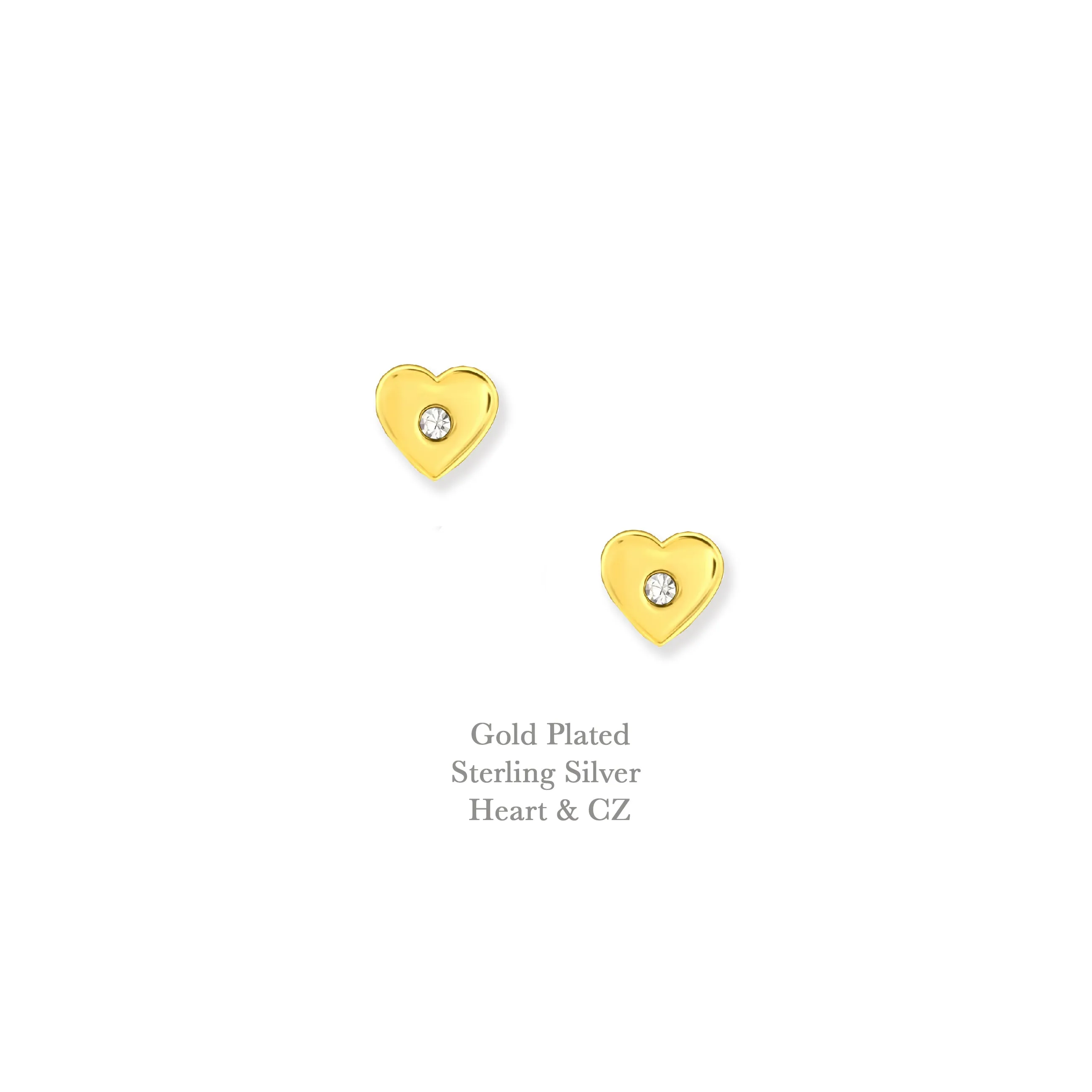 Gold Heart With CZ Ear Stud - Elegant Jewellery for Any Occasion