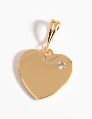 Gold Plated Diamante Heart Charm