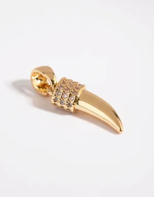 Gold Plated Pave Tooth Charm