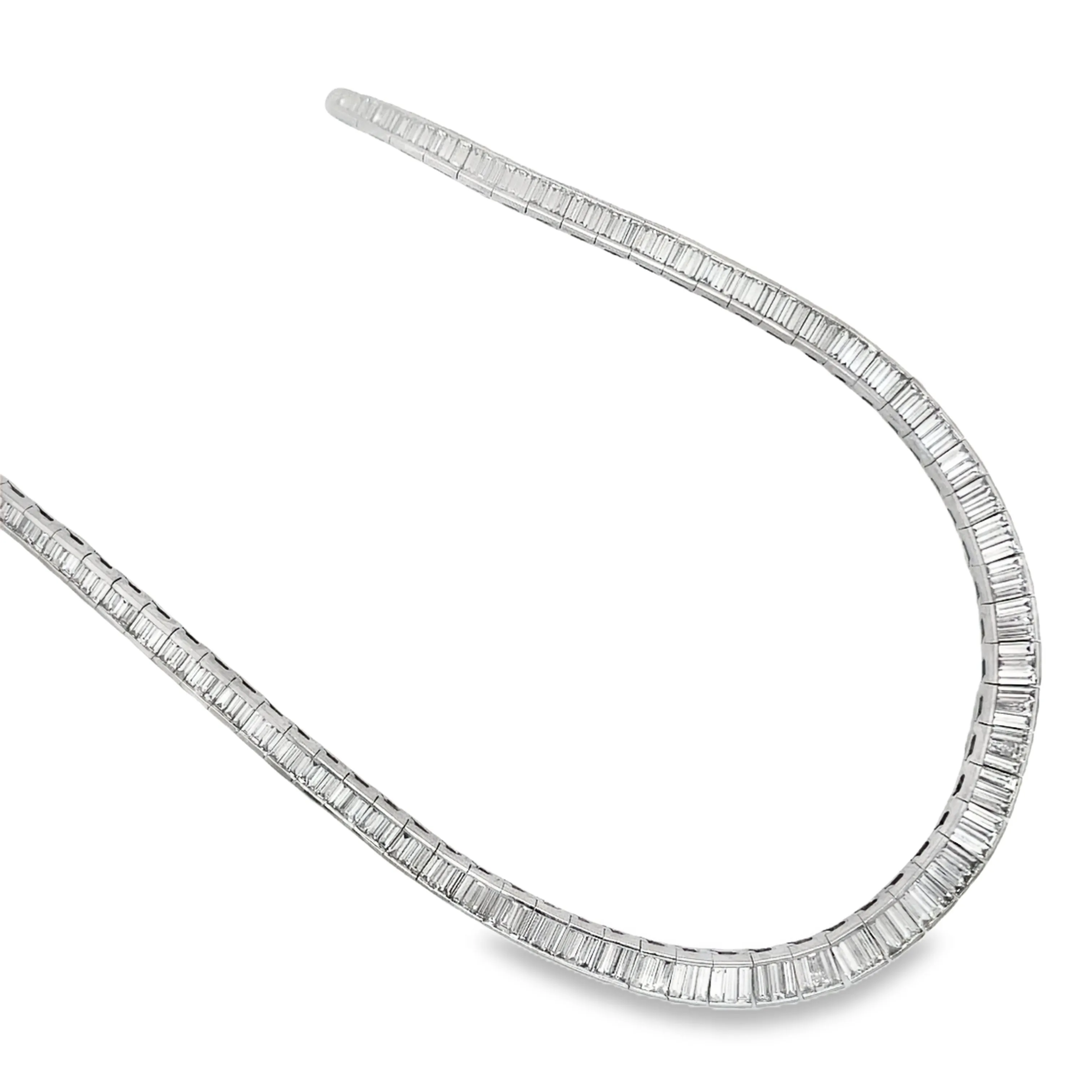 Graduated Baguette Diamond Necklace 24.21 cts