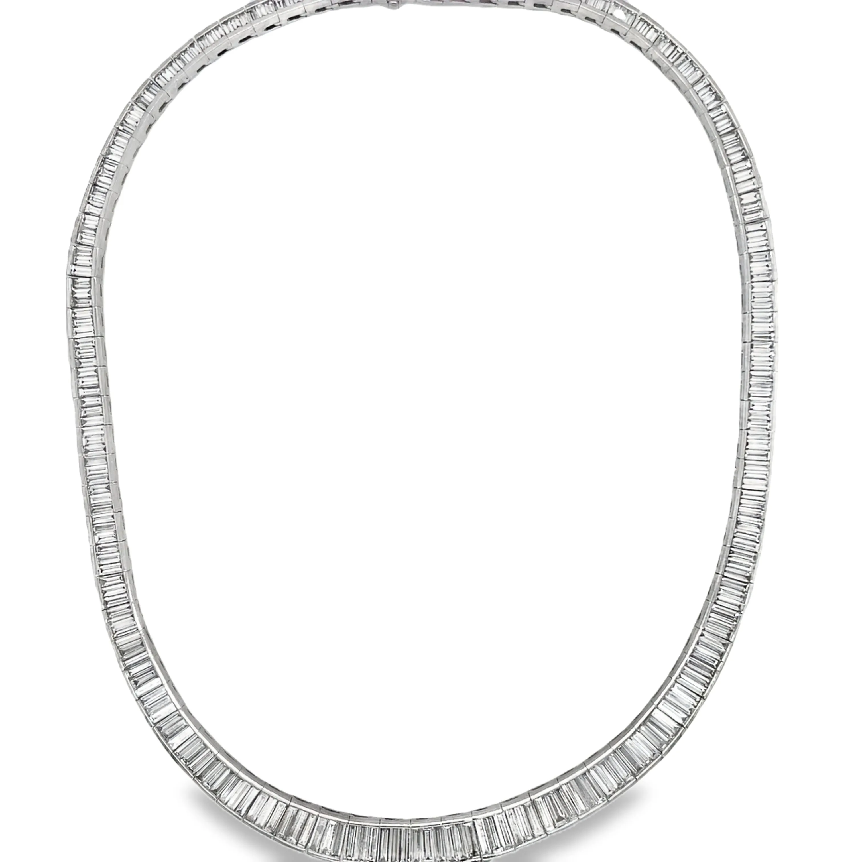 Graduated Baguette Diamond Necklace 24.21 cts