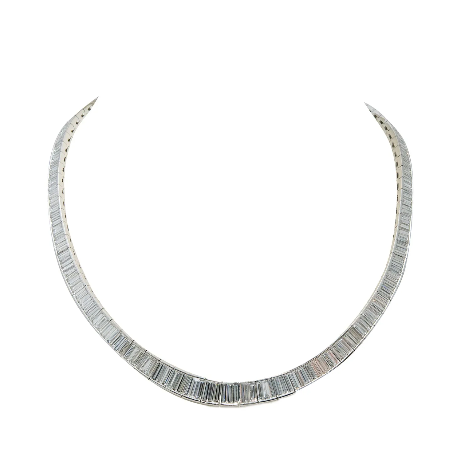 Graduated Baguette Diamond Necklace 24.21 cts