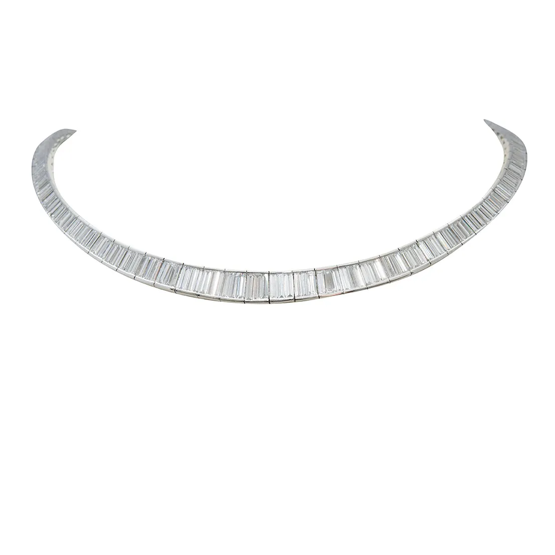 Graduated Baguette Diamond Necklace 24.21 cts