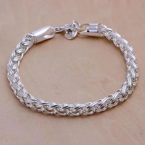 H070 925 jewelry silver plated bracelet, 925 jewelry silver plated  fashion jewelry Twisted Bracelet /aloajcva dxeamola