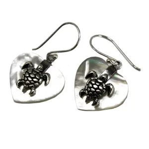 Handcrafted Bali Shell & Silver Sea Turtle Earrings - Exquisite & Unique Jewelry