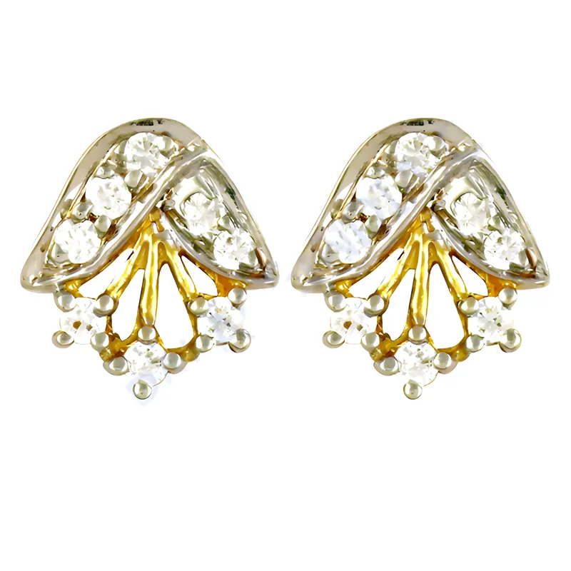 Handcrafted Cubic Zirconia Gemstone Silver Stud Earrings - Elegant & Affordable Jewelry