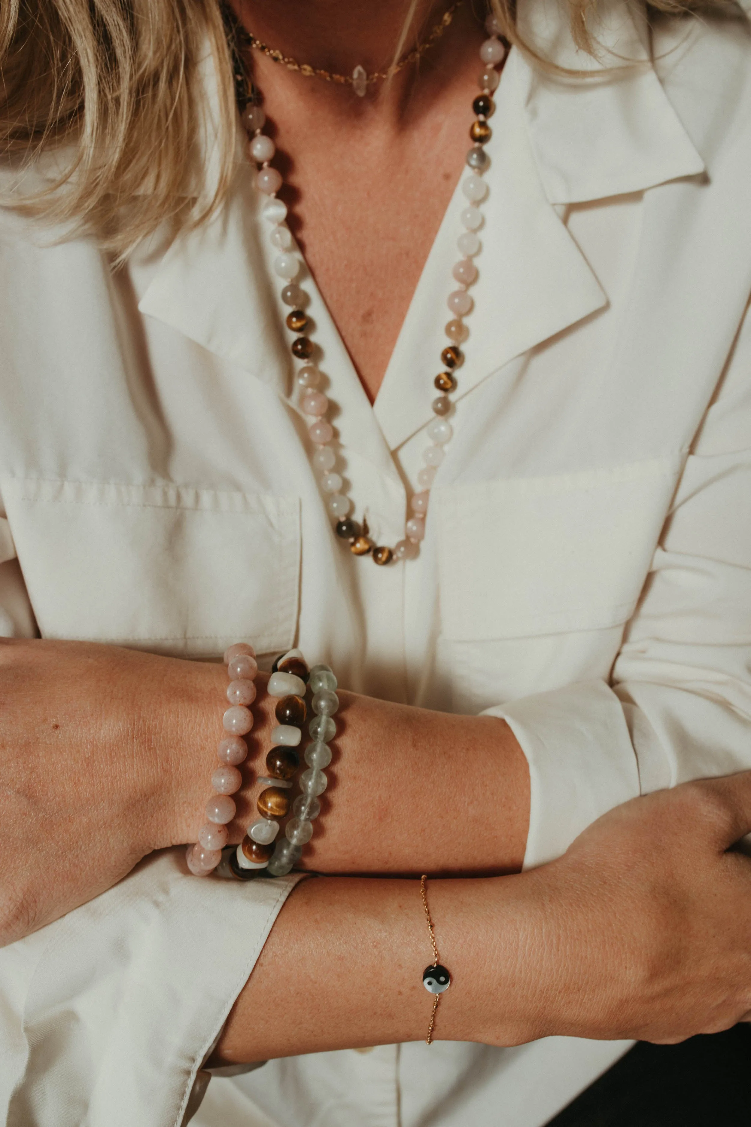 Inner Wisdom Moonstone & Tigers Eye Bracelet