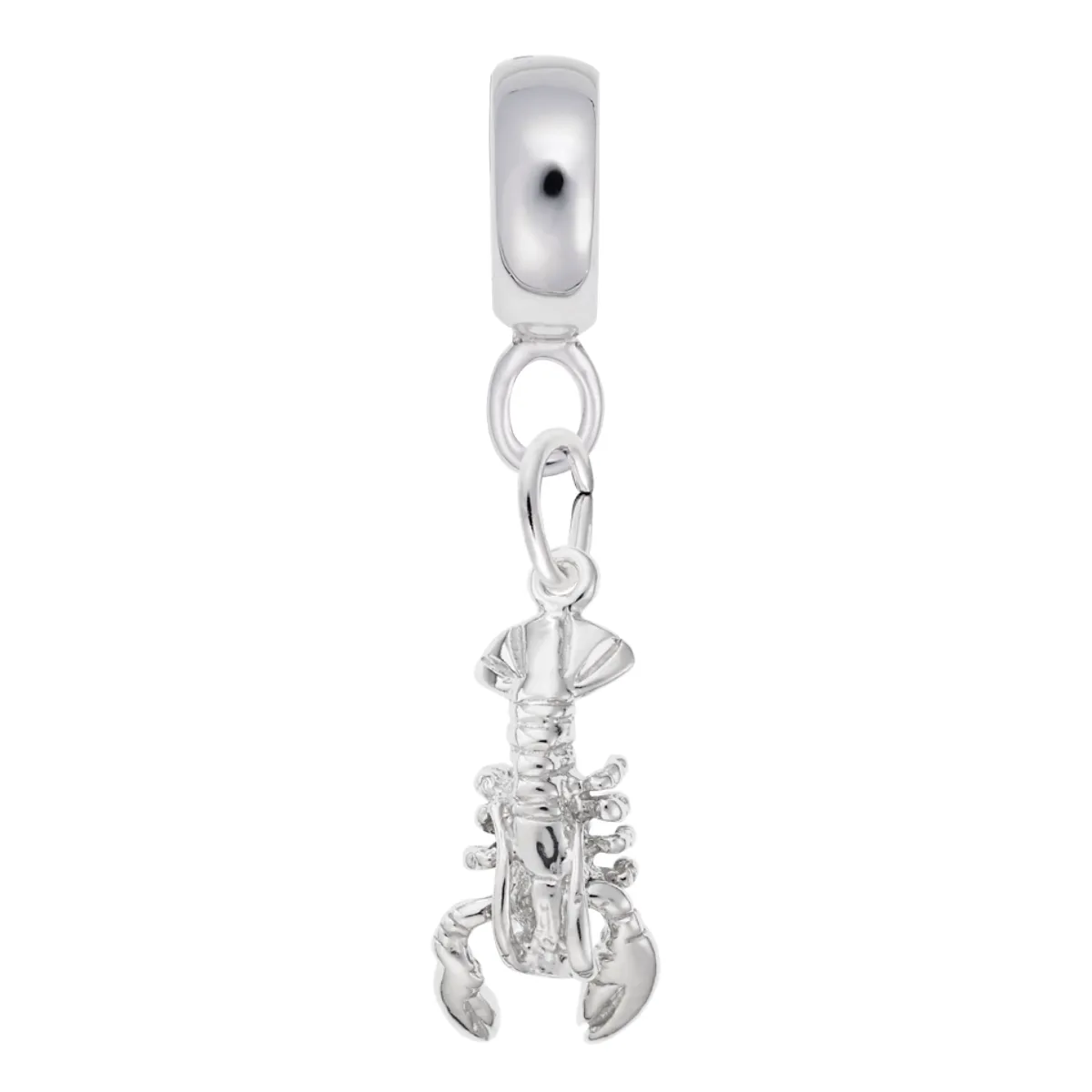 Lobster Charm Dangle Bead In Sterling Silver