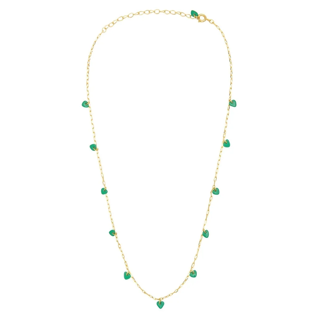 Love U Necklace gold plated - Light Green