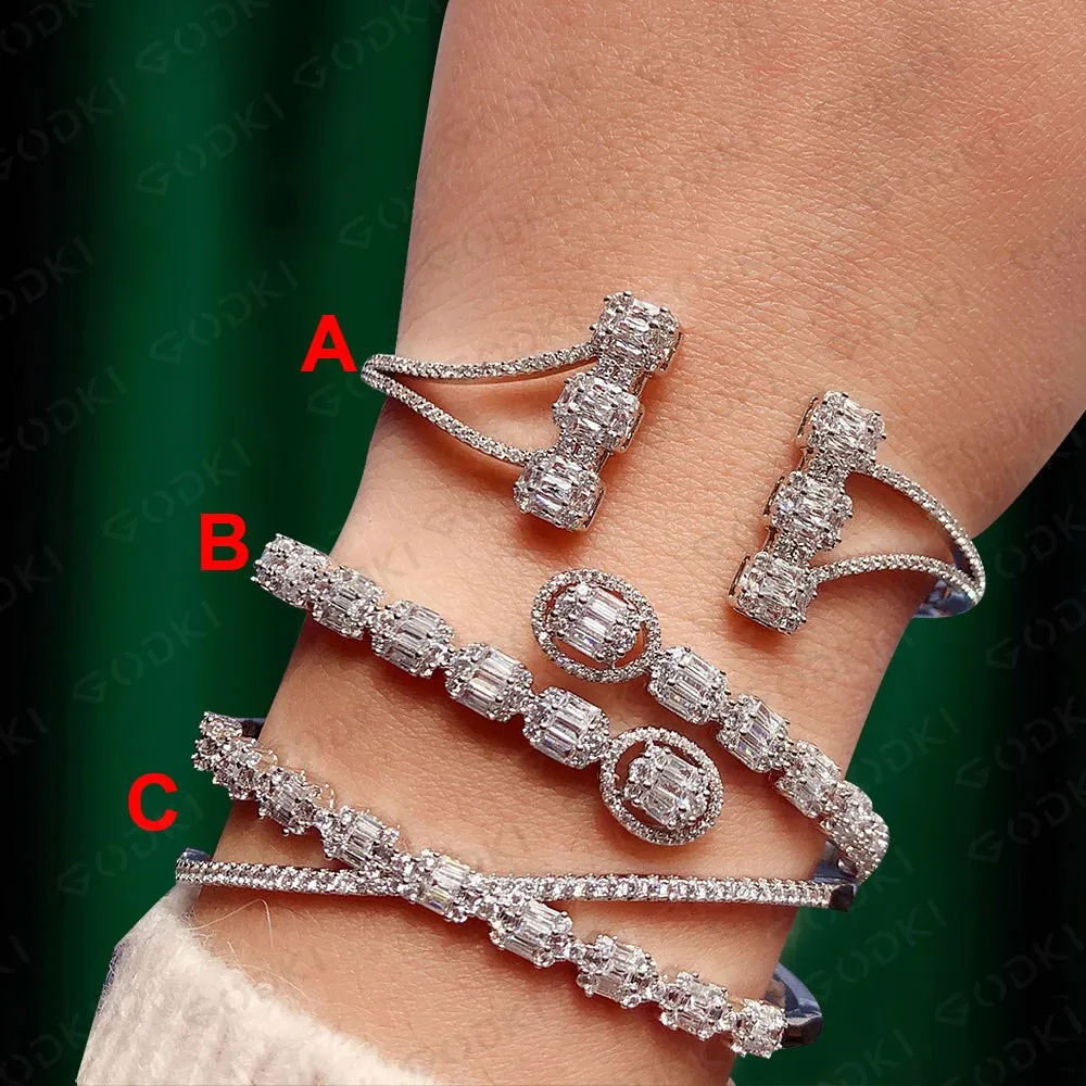 Luxury Stackable Bangle Cubic Zircon Crystal Bracelet