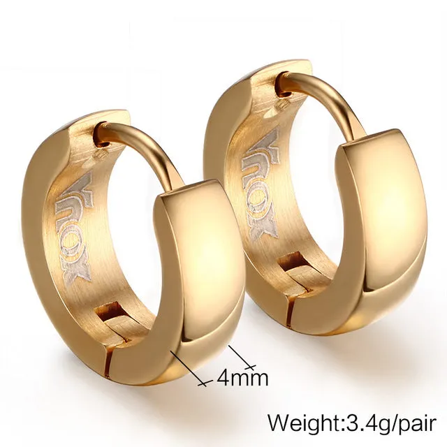 Meaeguet Rock Punk Huggie Earrings Stainless Steel Unique Small Hoop Earrings For Men Women 4 Color