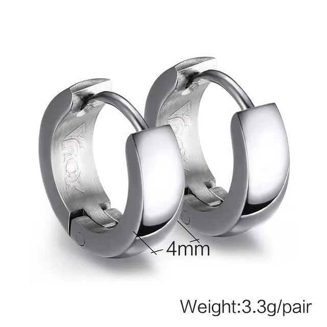 Meaeguet Rock Punk Huggie Earrings Stainless Steel Unique Small Hoop Earrings For Men Women 4 Color