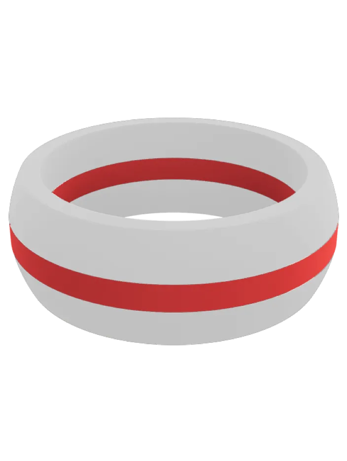 Men's Thin Red Line Silicone Ring