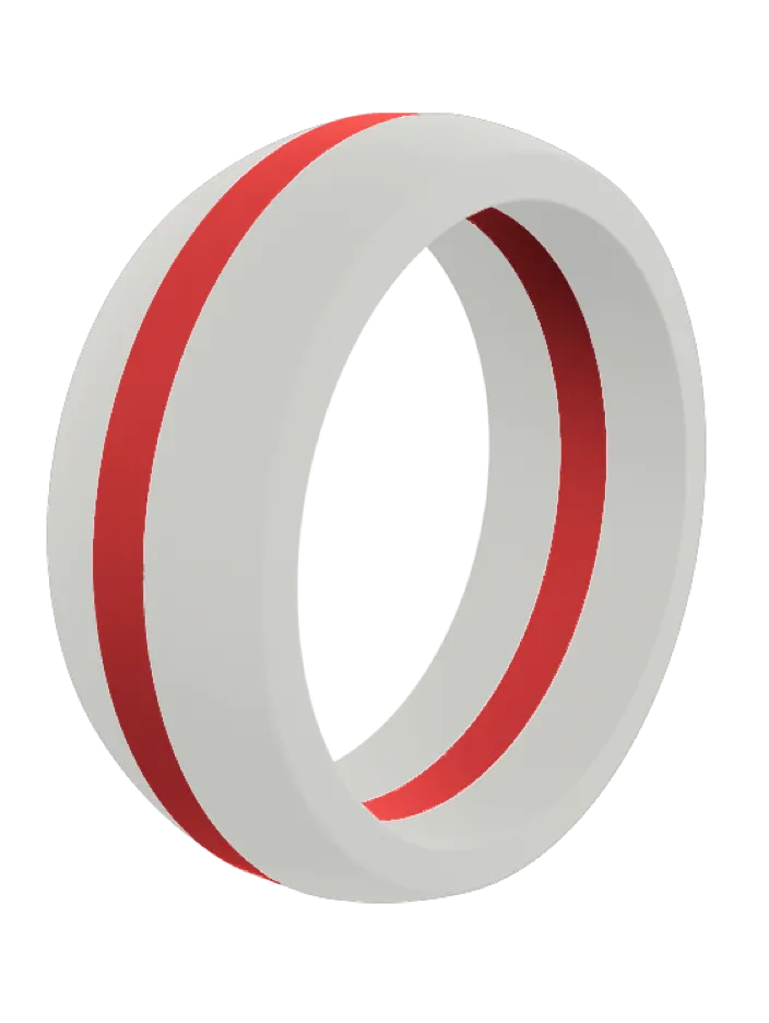 Men's Thin Red Line Silicone Ring