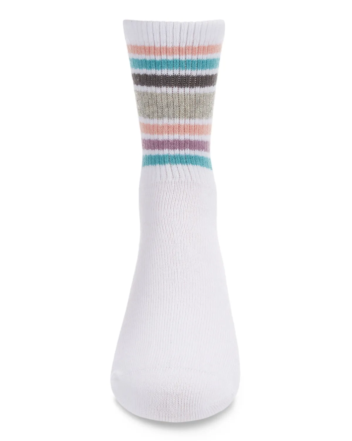 Metallic Sport Stripe Cotton Blend Crew Sock