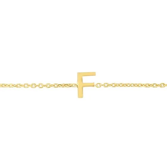 Mini Initial Solid Gold Bracelet