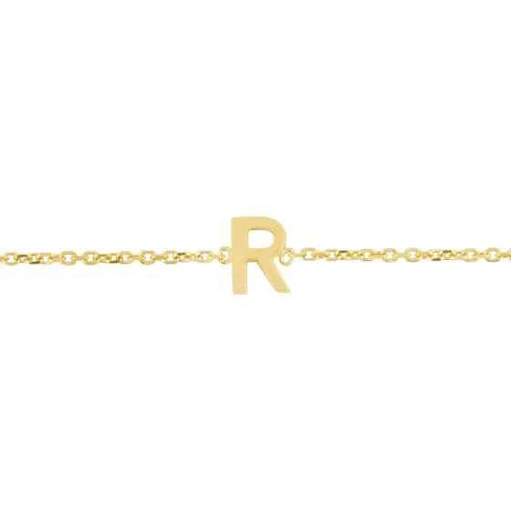 Mini Initial Solid Gold Bracelet