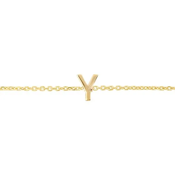 Mini Initial Solid Gold Bracelet