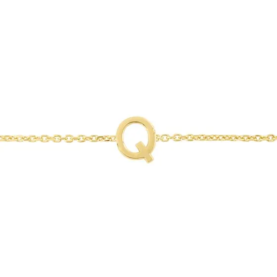 Mini Initial Solid Gold Bracelet