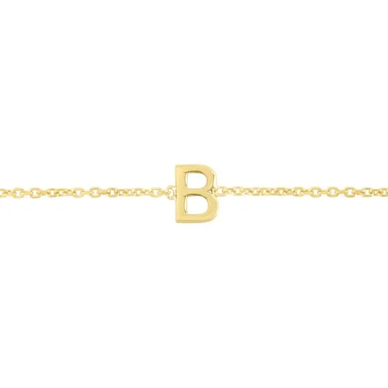 Mini Initial Solid Gold Bracelet