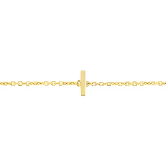 Mini Initial Solid Gold Bracelet