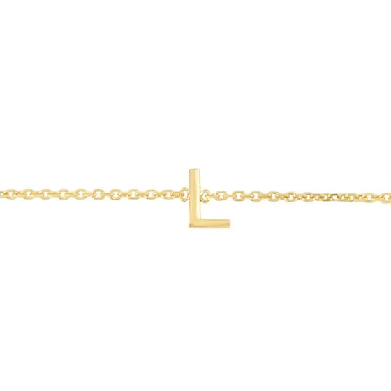 Mini Initial Solid Gold Bracelet