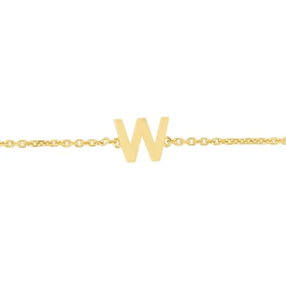 Mini Initial Solid Gold Bracelet