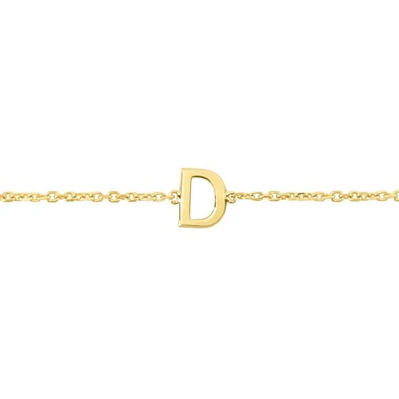 Mini Initial Solid Gold Bracelet