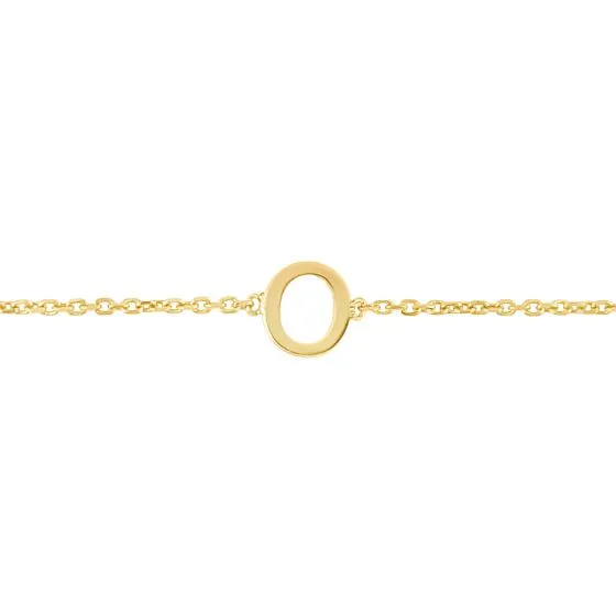 Mini Initial Solid Gold Bracelet