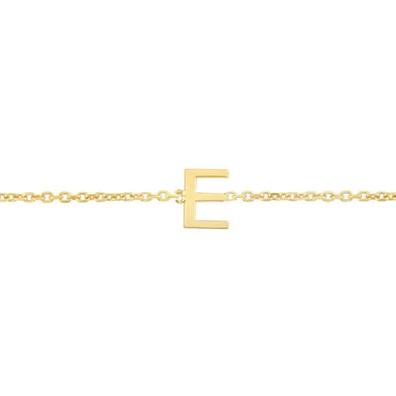 Mini Initial Solid Gold Bracelet