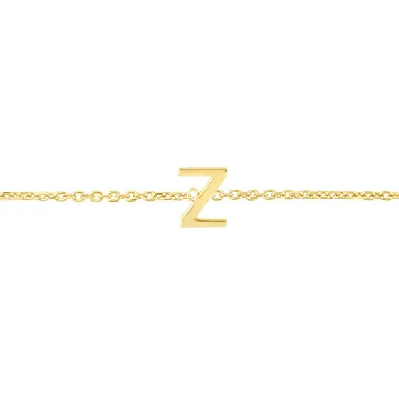 Mini Initial Solid Gold Bracelet