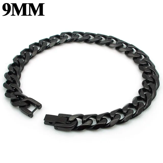 Moorvan Jewelry Men Bracelet Cuban links & chains Stainless Steel Bracelet for Bangle Male Accessory Wholesale B284