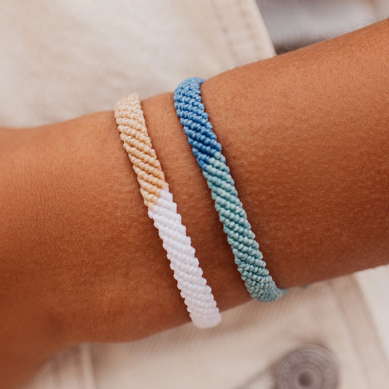 Neutral Half Flat Woven Bracelet