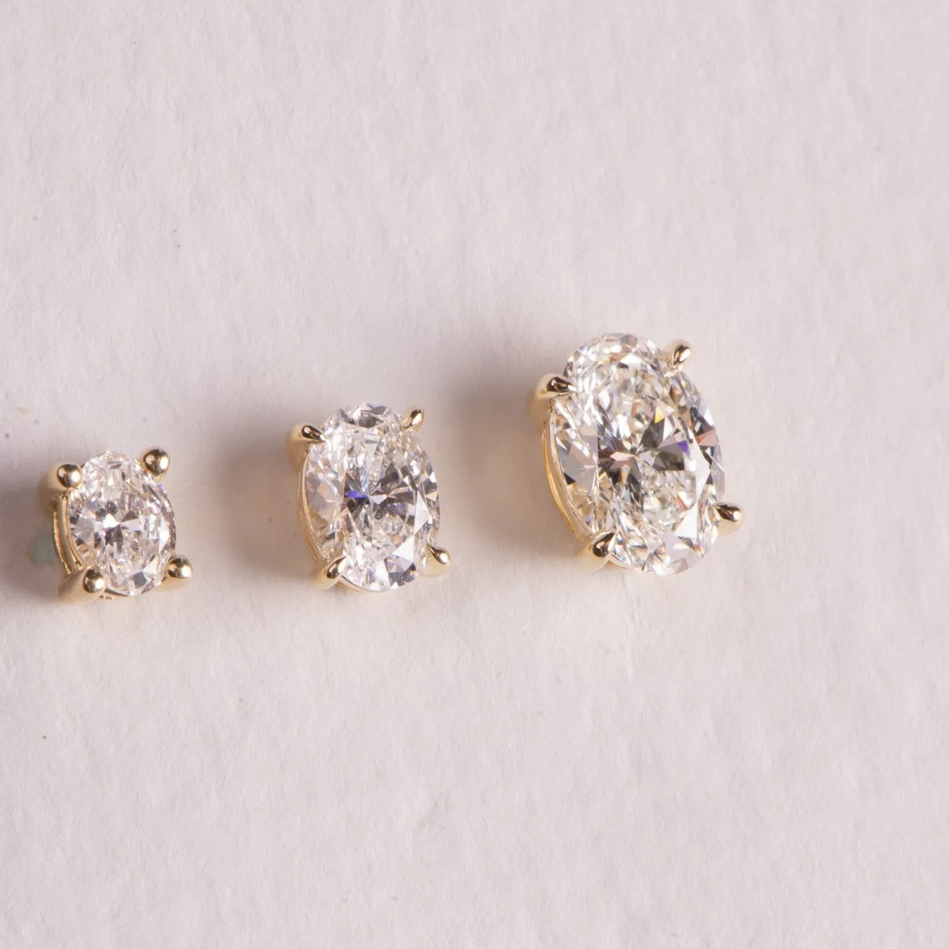 Oval Diamond Studs