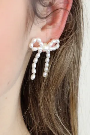 Pearl Bow Earrings