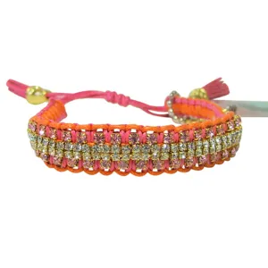 Rose Gonzales "Vanessa" Sorbet Collection Woven Bracelet in Orange and Fuchsia