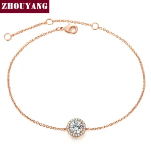 Round Micro Mosaic Cubic Zirconia Rose Gold Color Bracelet Jewelry Austrian Crystal Top Quality Wholesale ZYH165 ZYH101