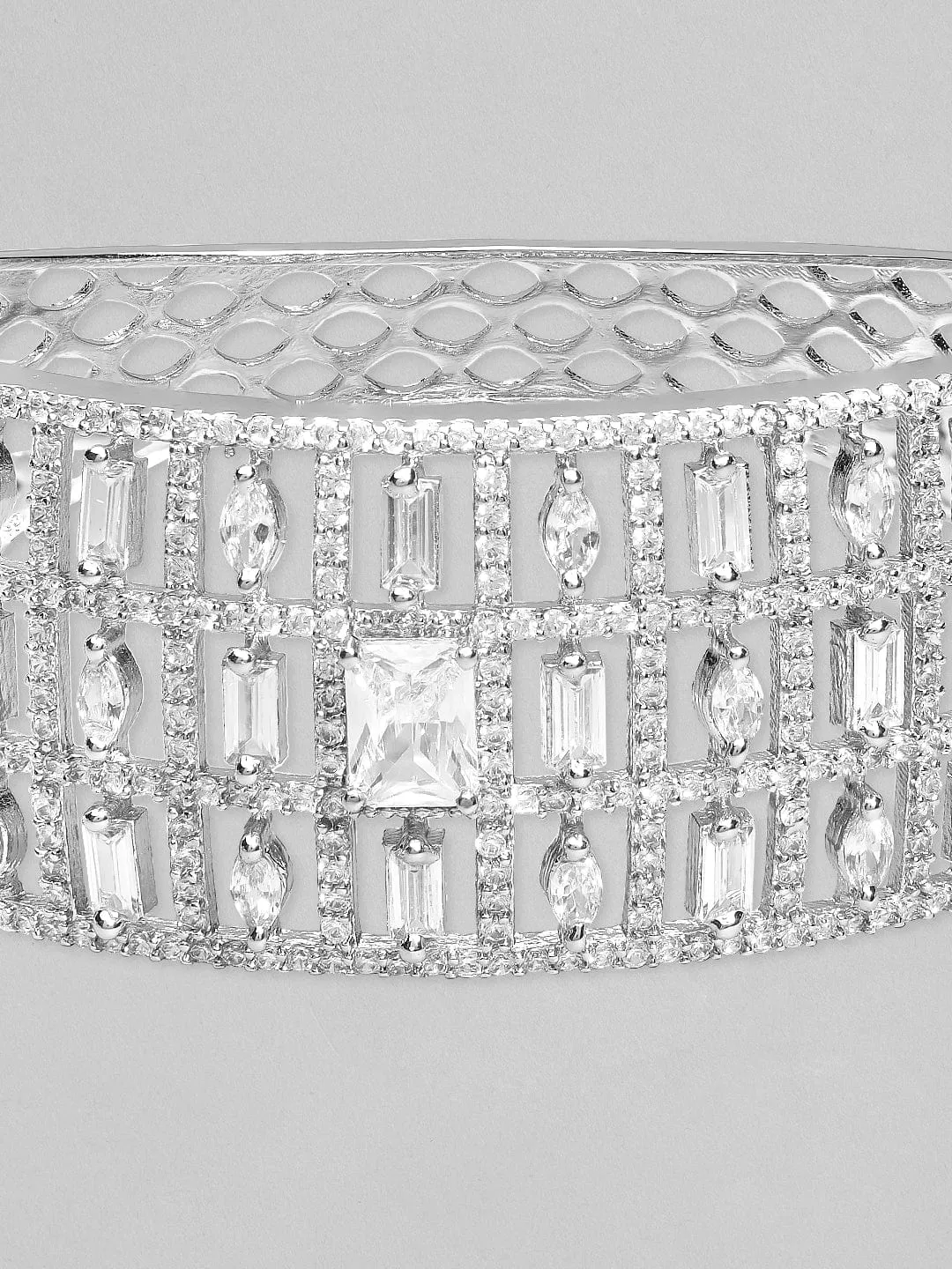 Rubans Silver-Plated Handcrafted White AD-Studded Bracelet