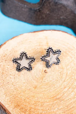 SALE! Howlite Starkville Star Earrings