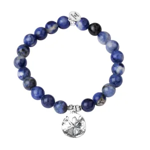 Sand Dollar | Stone Beaded Charm Bracelet | Sodalite