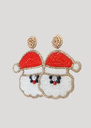 Santa Holiday Beaded Earrings