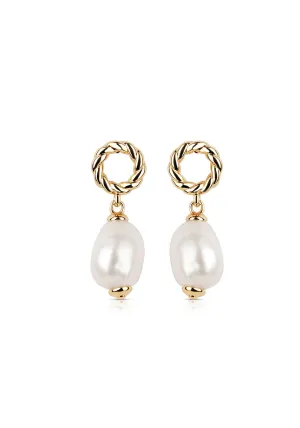 Sappho Baroque Pearl Earrings - Gold