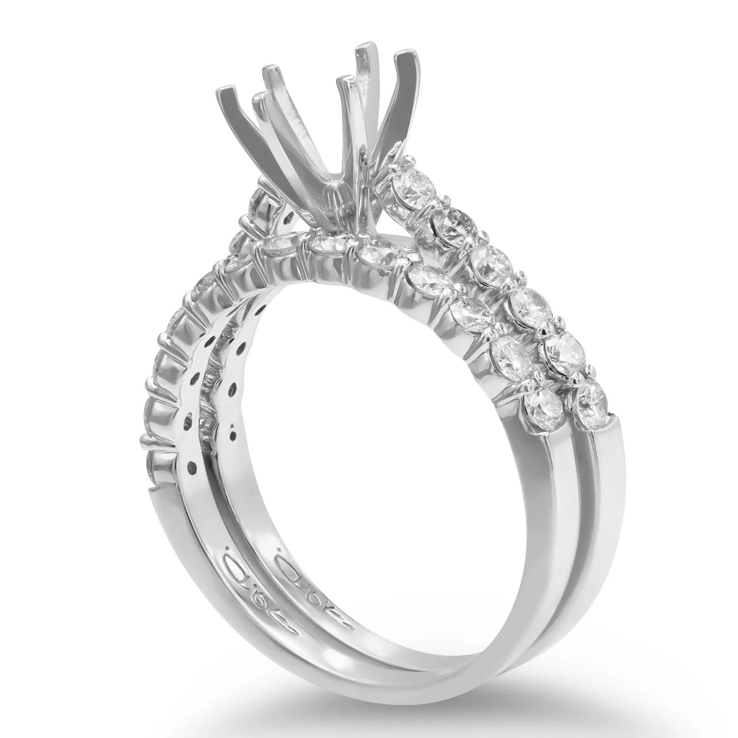 Semi-Mount Two Ring Radiant Diamond Set