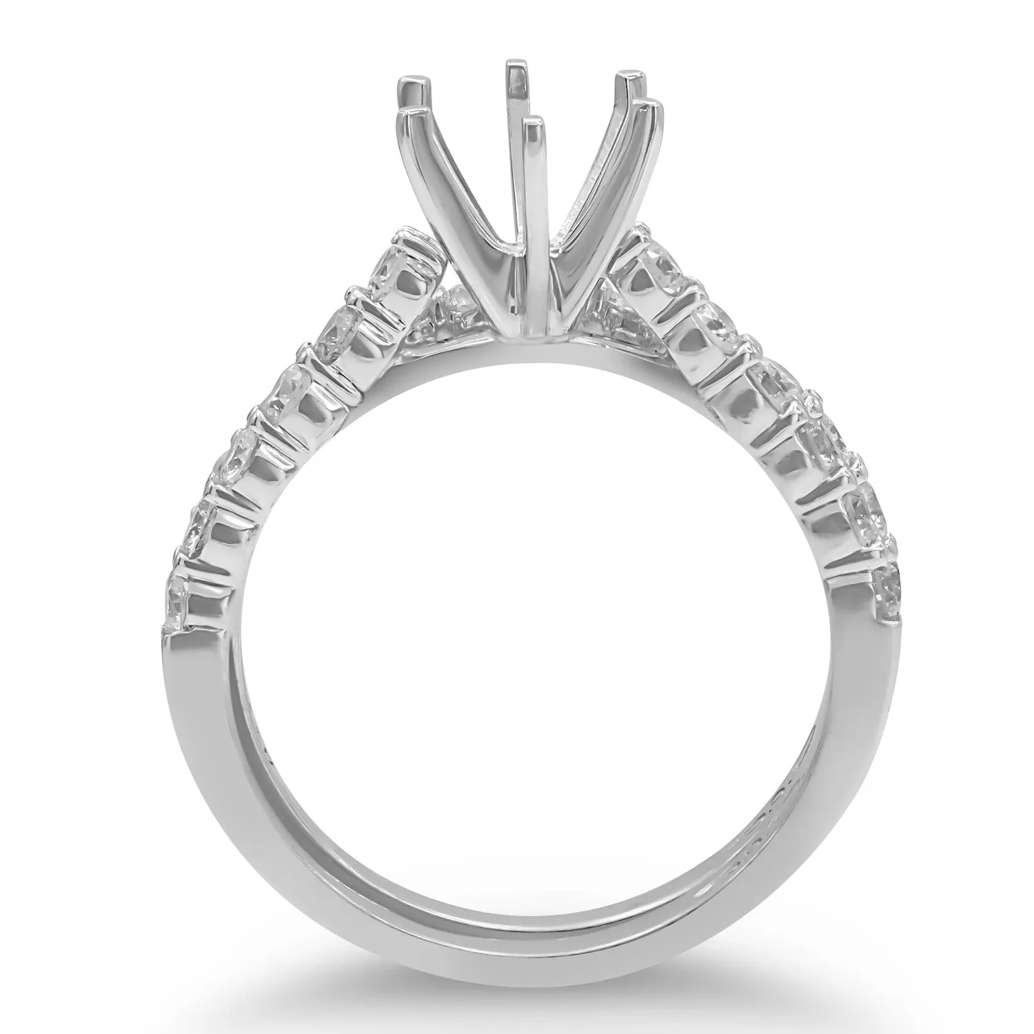 Semi-Mount Two Ring Radiant Diamond Set