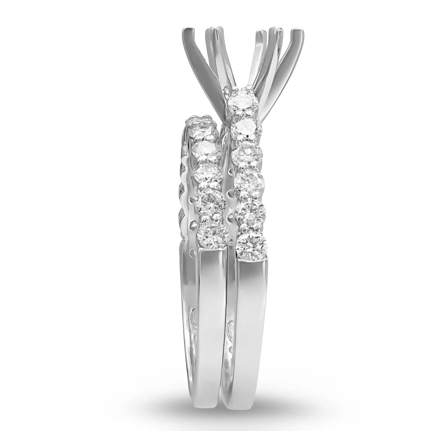 Semi-Mount Two Ring Radiant Diamond Set