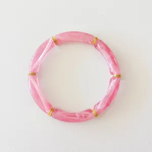 Skinny Acrylic Bamboo Bracelet: Rose