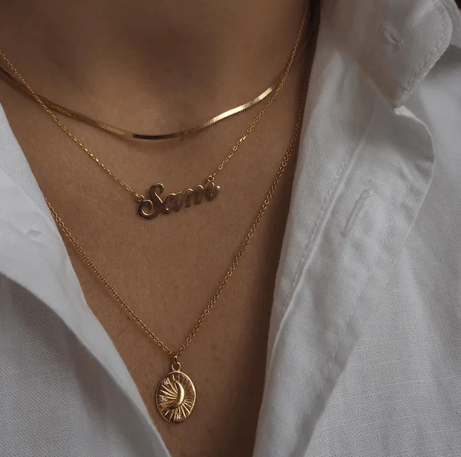 Solid Gold Name Necklace